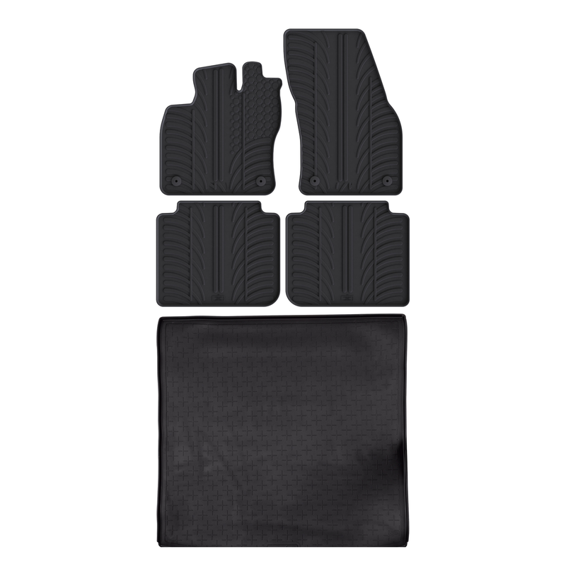 Kit vasca baule e tappetini per auto in gomma per Seat Tarraco (2019-2024)