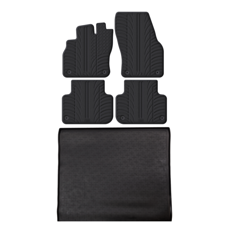 Kit vasca baule e tappetini per auto in gomma per Audi Q3 (2018-2025)