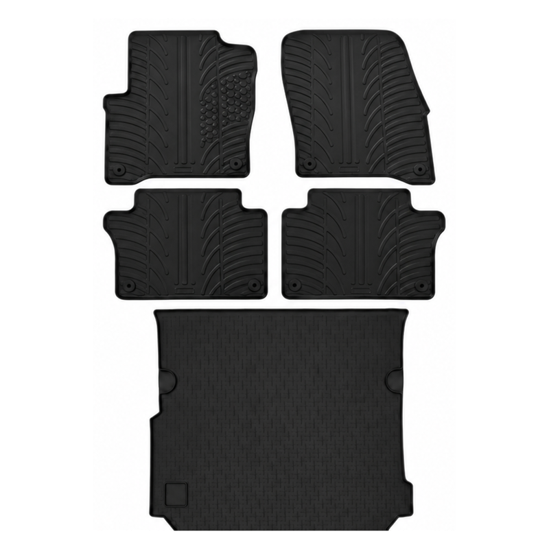 Kit vasca baule e tappetini per auto in gomma per VW Sharan (2010-2022)