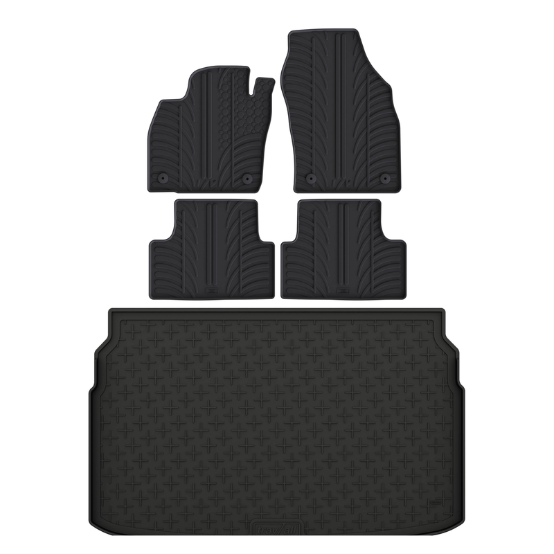 Kit vasca baule e tappetini per auto in gomma per VW T-Cross (2019-)