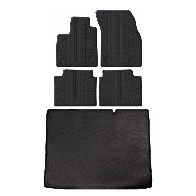 Kit vasca baule e tappetini per auto in gomma per Ford Focus (2018-2025)