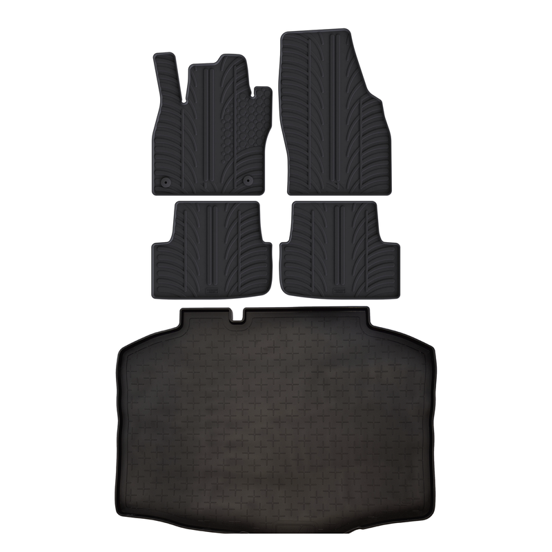 Kit vasca baule e tappetini per auto in gomma per Seat Ibiza (2017-)