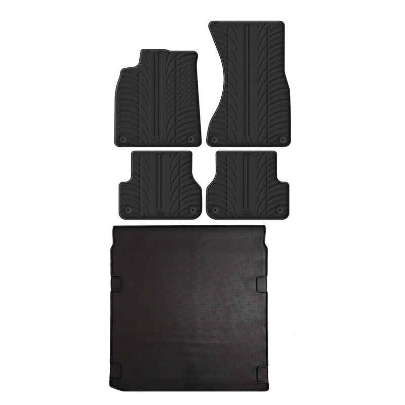 Kit vasca baule e tappetini per auto in gomma per Audi A6 (2011-2018)