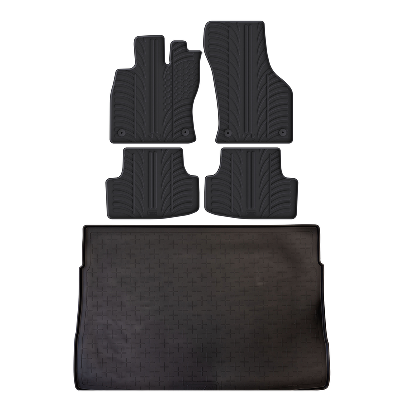 Kit vasca baule e tappetini per auto in gomma per VW Golf (2020-)