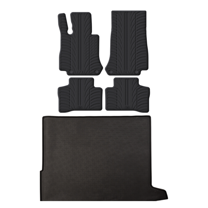 Kit vasca baule e tappetini per auto in gomma per Mercedes GLC (2016-2023)