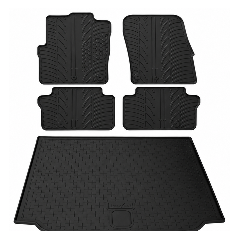 Kit vasca baule e tappetini per auto in gomma per Skoda Roomster (2006-2015)