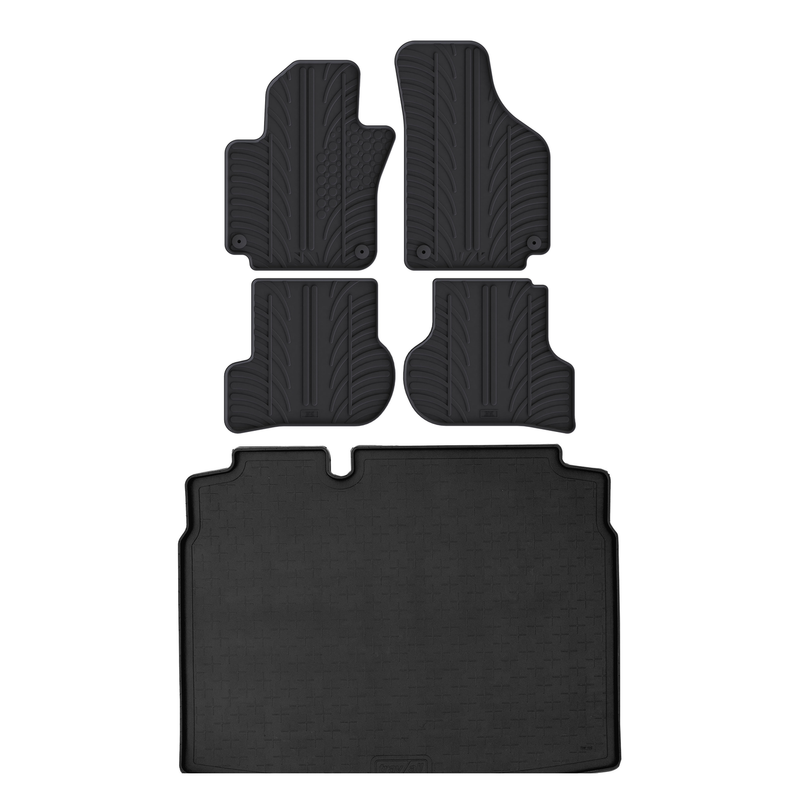 Kit vasca baule e tappetini per auto in gomma per VW Golf (2003-2009)