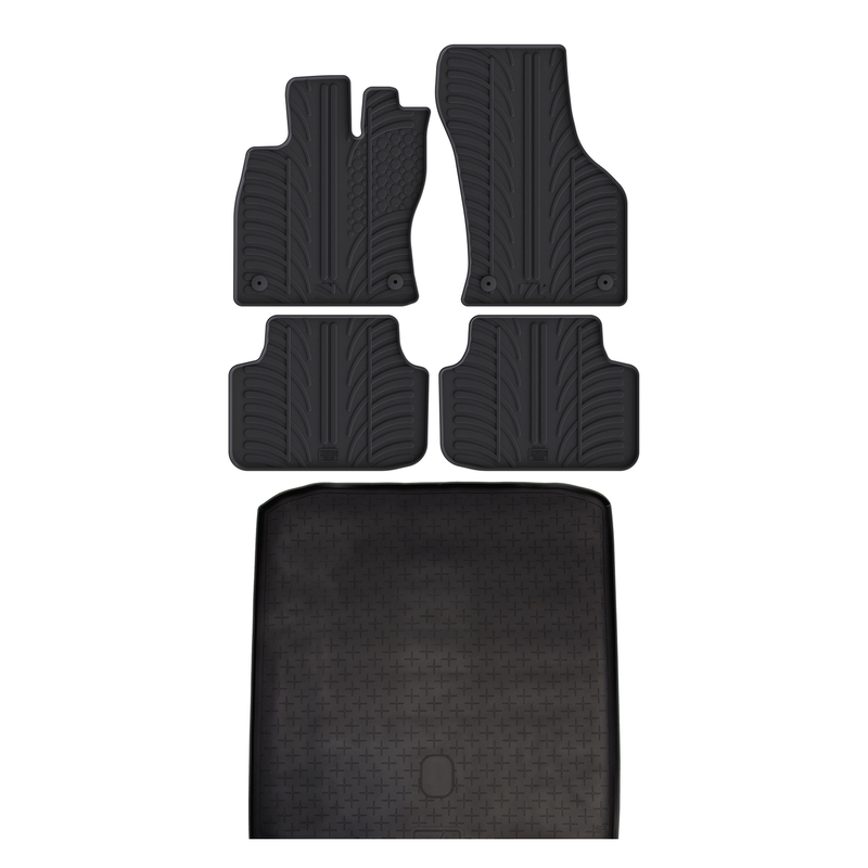 Kit vasca baule e tappetini per auto in gomma per Skoda Octavia (2013-2020)