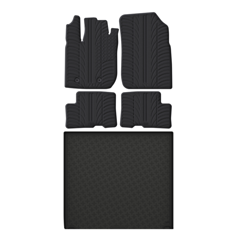 Kit vasca baule e tappetini per auto in gomma per Dacia Duster (2018-2024)