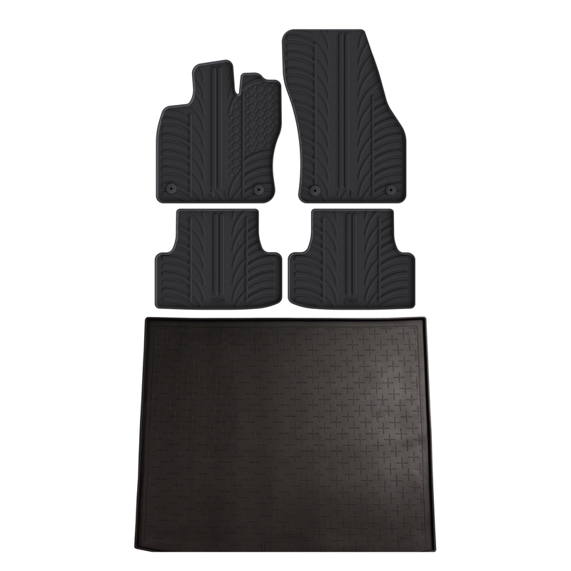 Kit vasca baule e tappetini per auto in gomma per Seat Ateca (2016-2026)