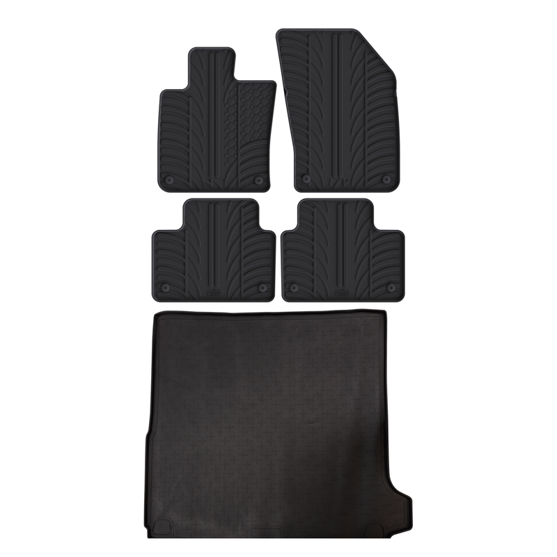 Kit vasca baule e tappetini per auto in gomma per Volvo V60 (2018-)