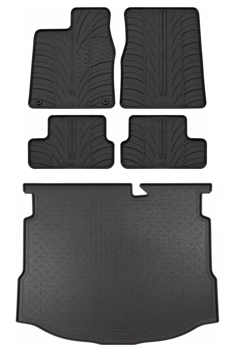 Kit vasca baule e tappetini per auto in gomma per Nissan Qashqai (2007-2014)