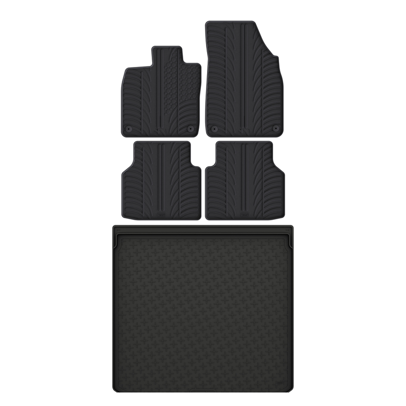 Kit vasca baule e tappetini per auto in gomma per Skoda Enyaq (2021-)