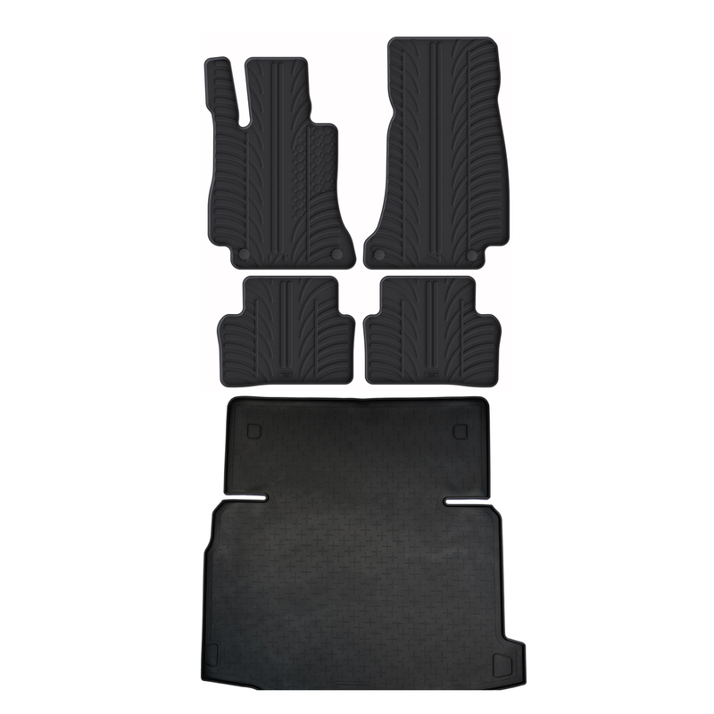 Kit vasca baule e tappetini per auto in gomma per Mercedes E-Class (2016-2023)