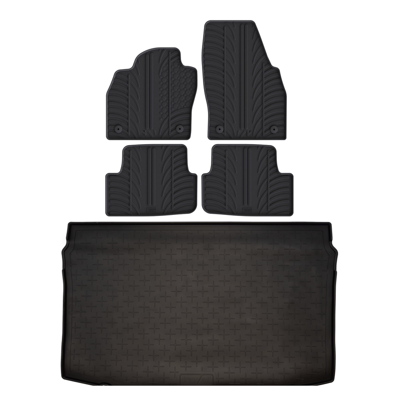 Kit vasca baule e tappetini per auto in gomma per VW Polo (2017-)