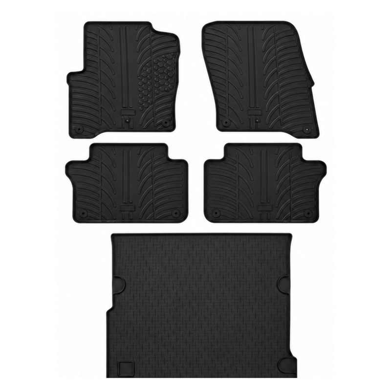 Kit vasca baule e tappetini per auto in gomma per Seat Alhambra (2010-2022)