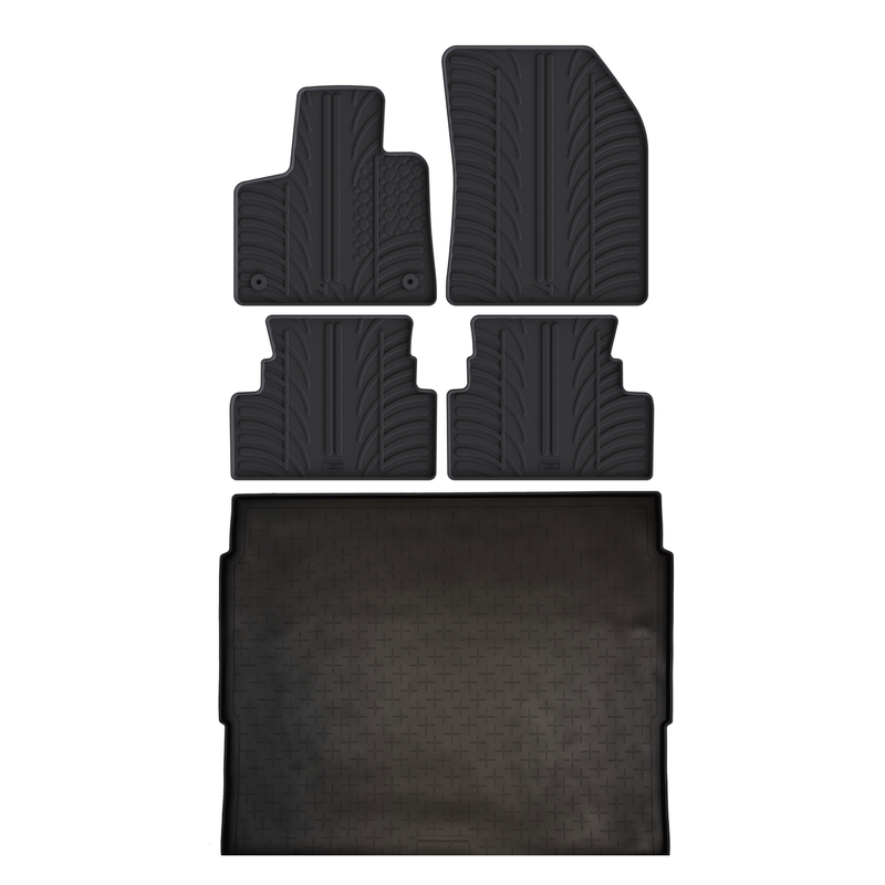 Kit vasca baule e tappetini per auto in gomma per Vauxhall Grandland X (2017-2024)