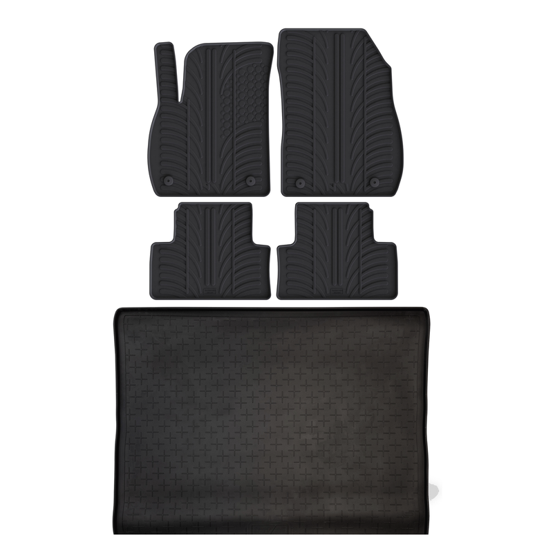 Kit vasca baule e tappetini per auto in gomma per Vauxhall Zafira (2012-2018)