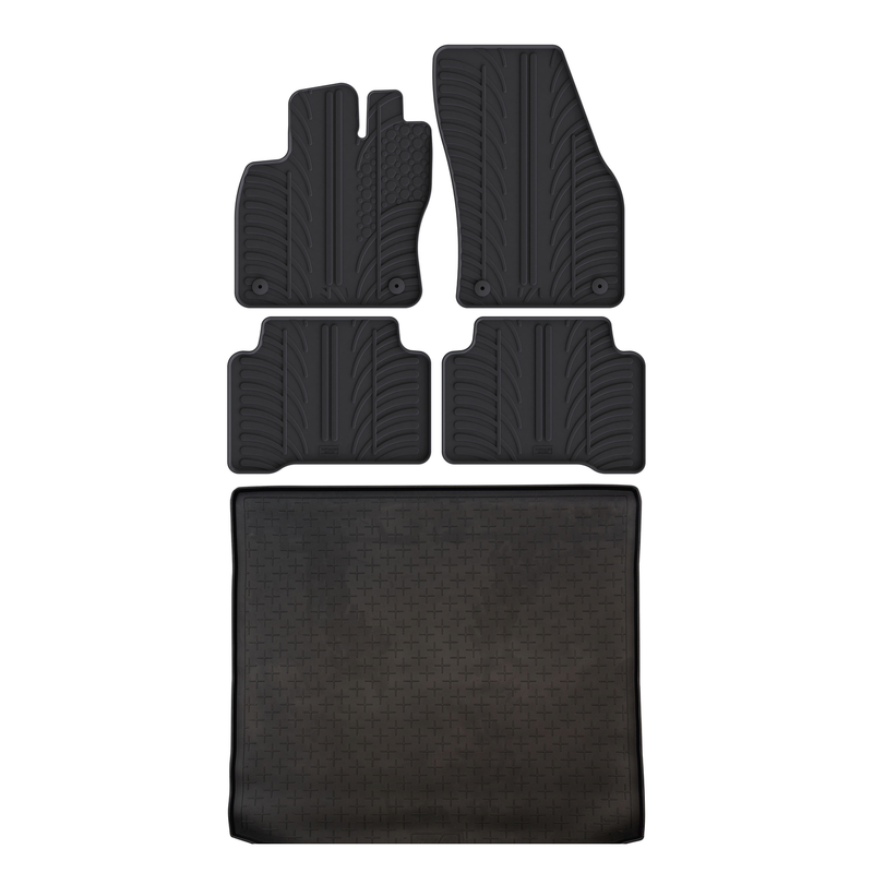 Kit vasca baule e tappetini per auto in gomma per VW Touran (2015-2026)