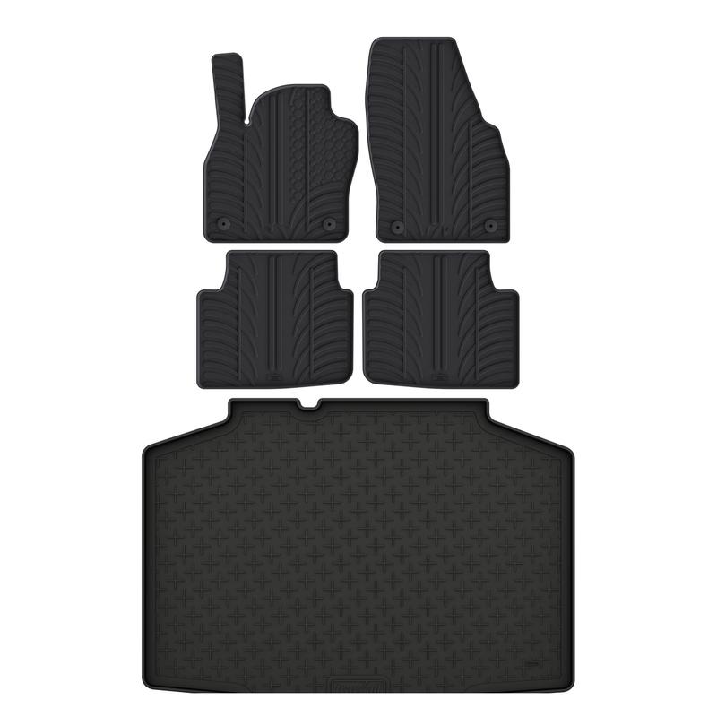 Kit vasca baule e tappetini per auto in gomma per Skoda Kamiq (2019-)