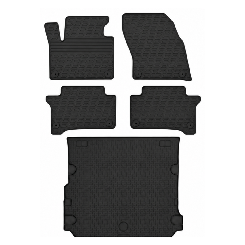 Kit vasca baule e tappetini per auto in gomma per VW Touareg (2010-2018)