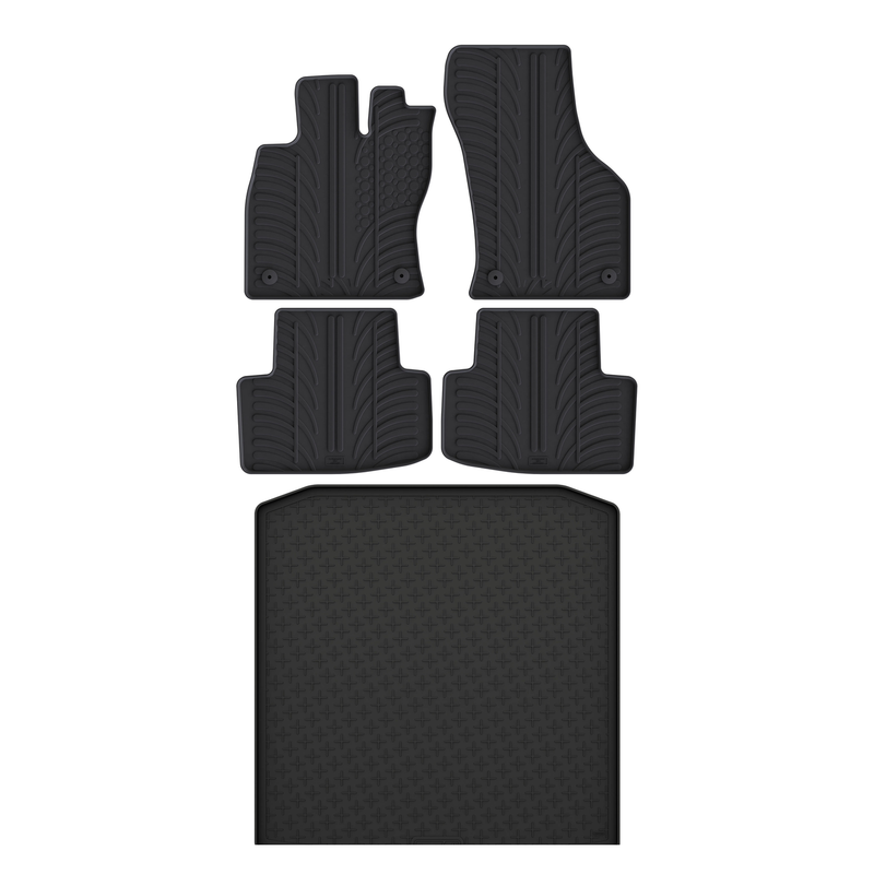 Kit vasca baule e tappetini per auto in gomma per Skoda Octavia (2020-)