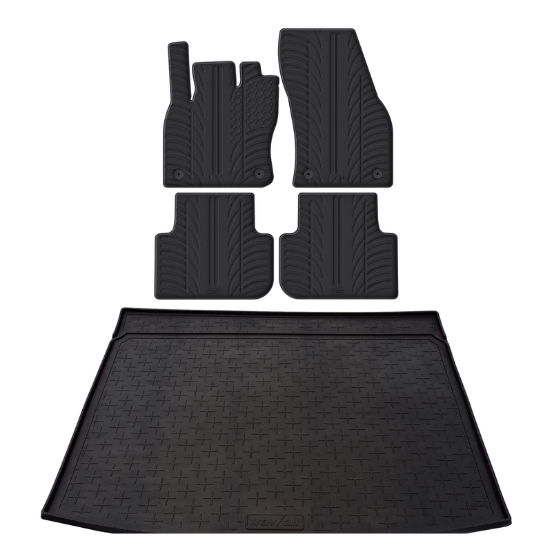 Kit vasca baule e tappetini per auto in gomma per VW Tiguan (2016-2024)