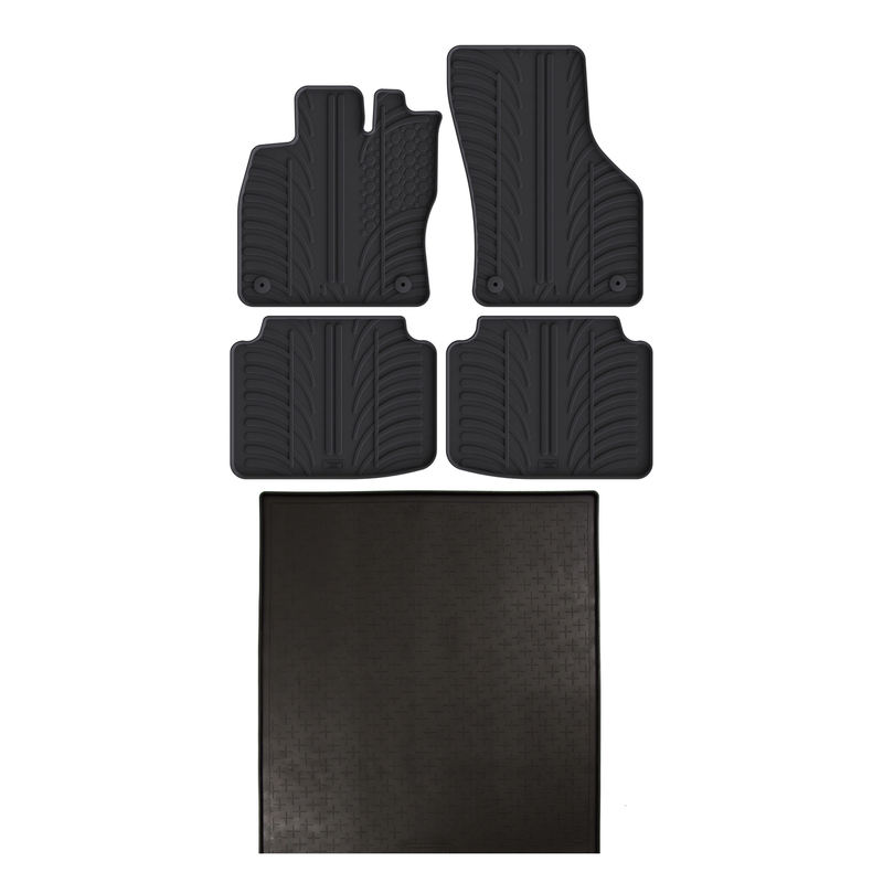 Kit vasca baule e tappetini per auto in gomma per Skoda Superb (2015-2024)
