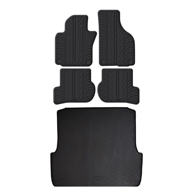 Kit vasca baule e tappetini per auto in gomma per Skoda Octavia (2004-2013)