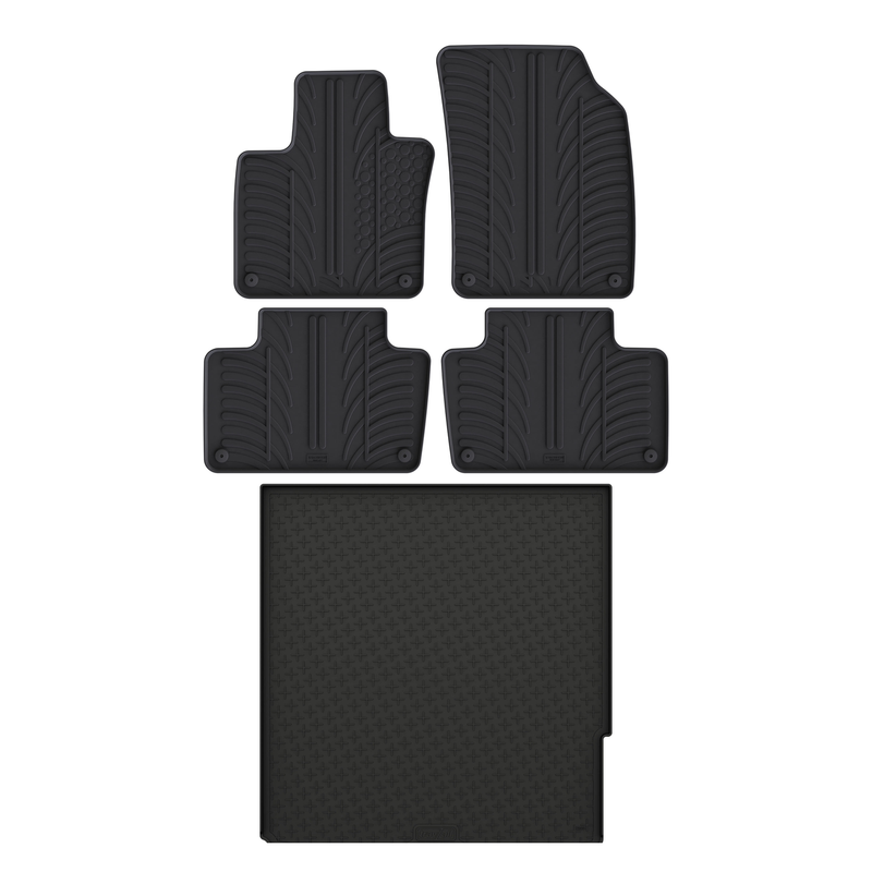 Kit vasca baule e tappetini per auto in gomma per Volvo XC90 (2015-)