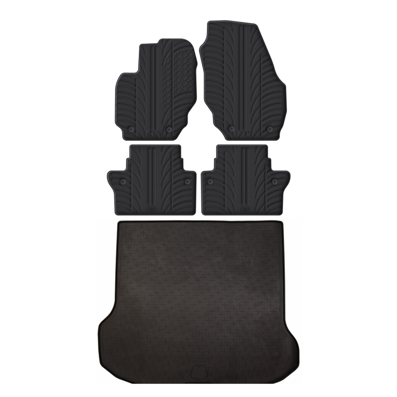 Kit vasca baule e tappetini per auto in gomma per Volvo V70 (2008-2016)