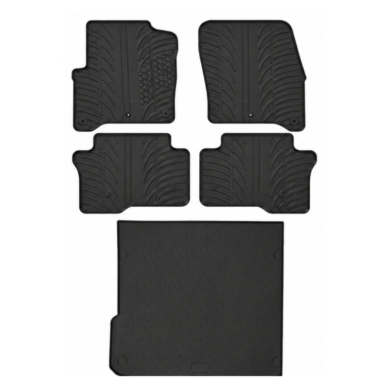 Kit vasca baule e tappetini per auto in gomma per Audi Q7 (2006-2015)