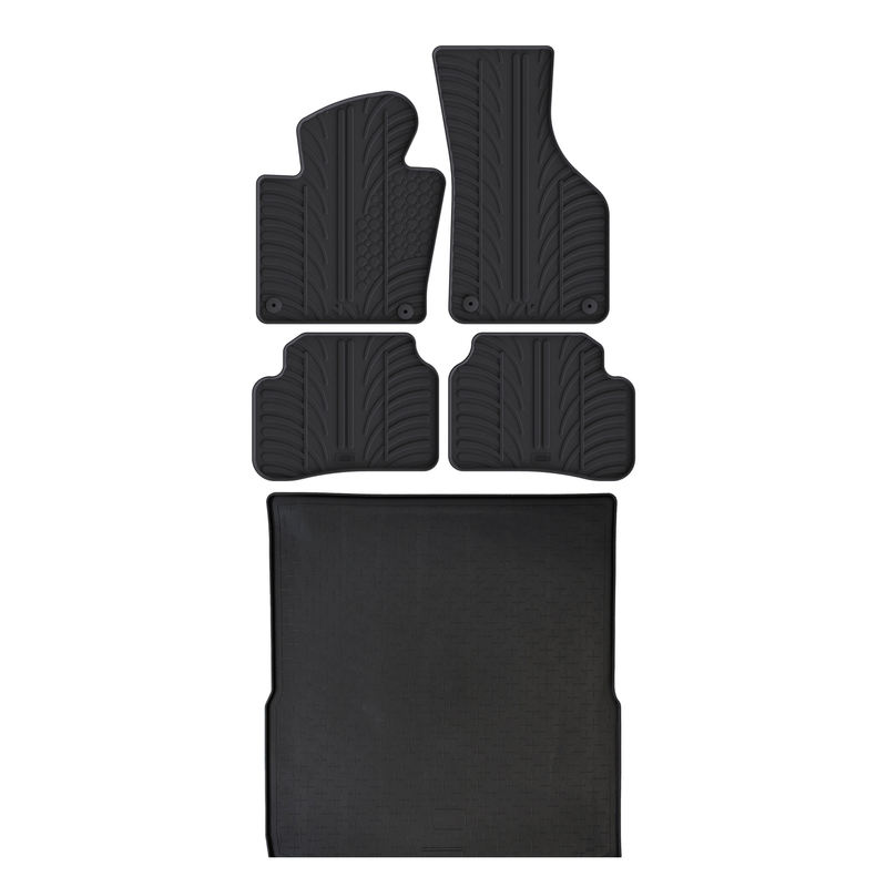 Kit vasca baule e tappetini per auto in gomma per VW Passat (2010-2015)
