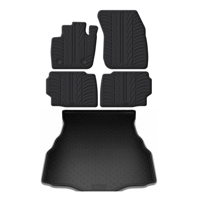 Kit vasca baule e tappetini per auto in gomma per Ford Mondeo (2014-2022)