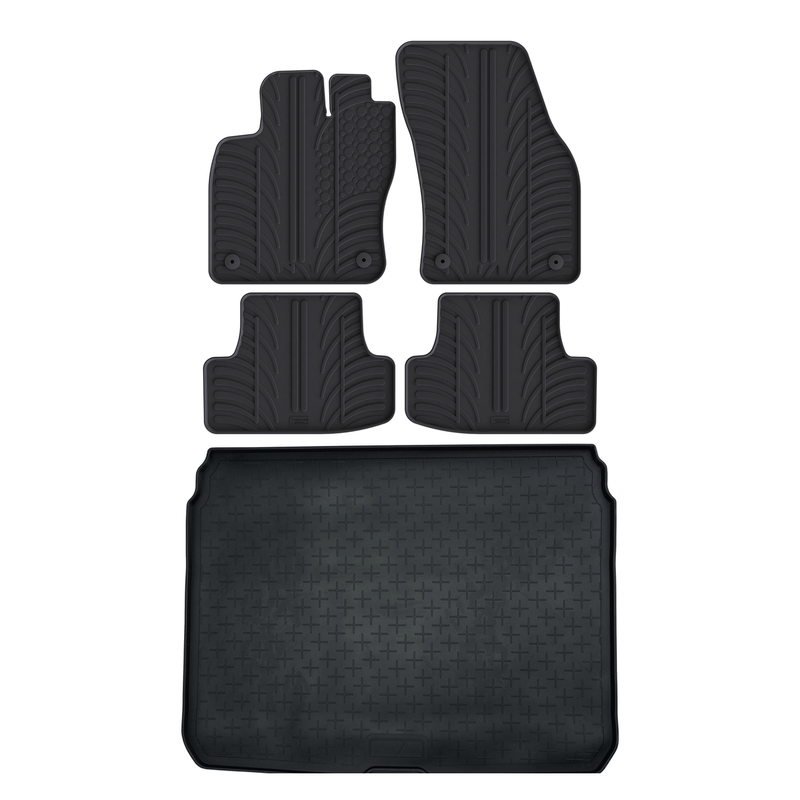 Kit vasca baule e tappetini per auto in gomma per Audi Q2 (2017-2026)