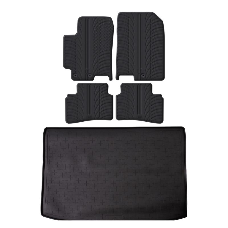 Kit vasca baule e tappetini per auto in gomma per Kia Stonic (2017-)