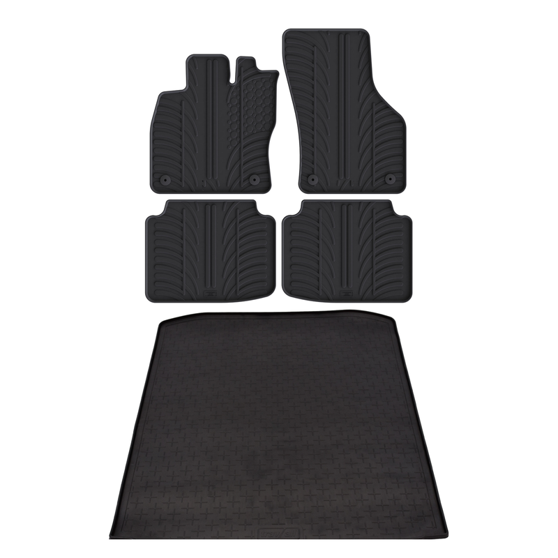Kit vasca baule e tappetini per auto in gomma per Skoda Superb (2015-2024)
