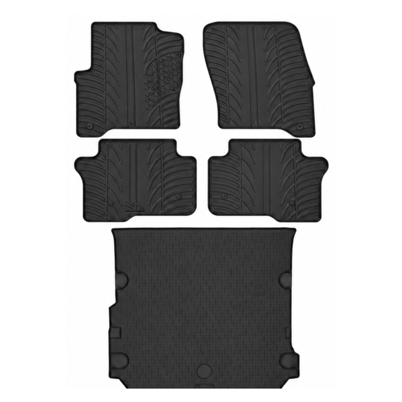 Kit vasca baule e tappetini per auto in gomma per Audi Q3 (2011-2018)