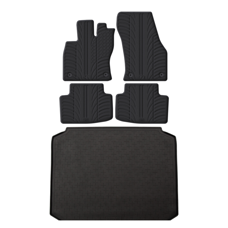 Kit vasca baule e tappetini per auto in gomma per Audi A3 (2012-2020)