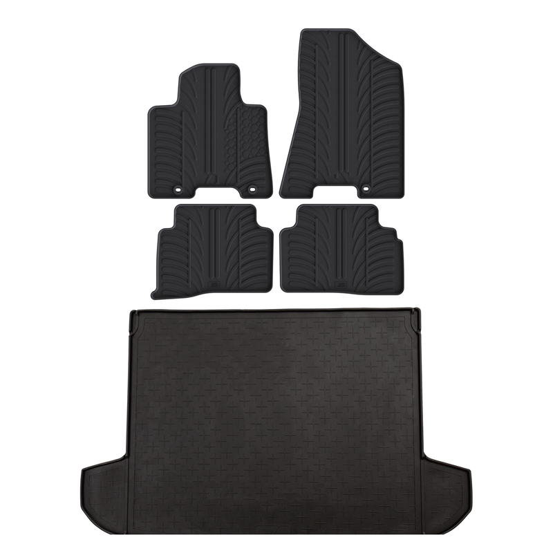 Kit vasca baule e tappetini per auto in gomma per Hyundai Tucson (2015-2020)