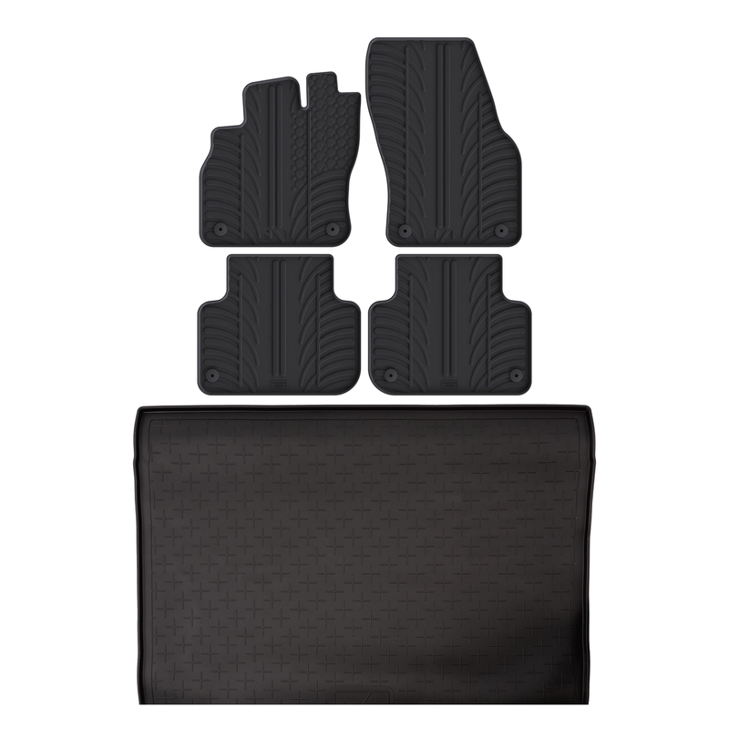 Kit vasca baule e tappetini per auto in gomma per Audi Q3 (2018-2025)