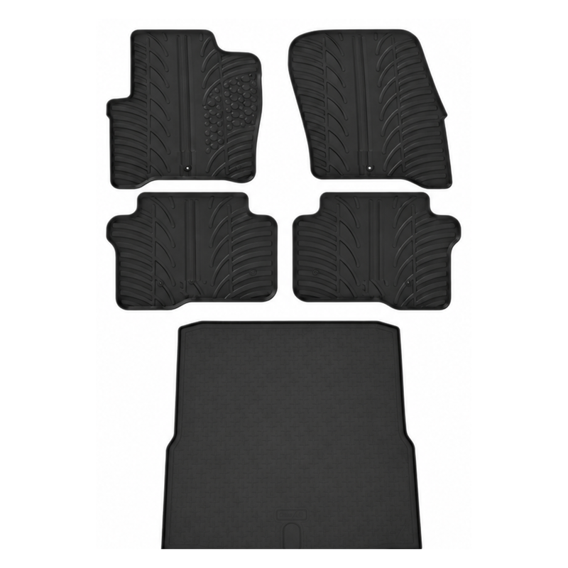 Kit vasca baule e tappetini per auto in gomma per Skoda Superb (2008-2015)