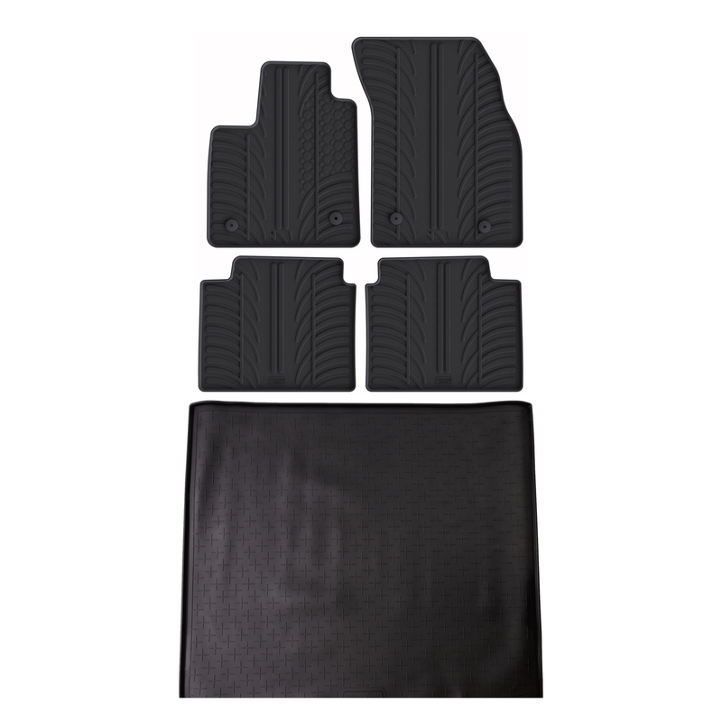 Kit vasca baule e tappetini per auto in gomma per Ford Focus (2018-2025)