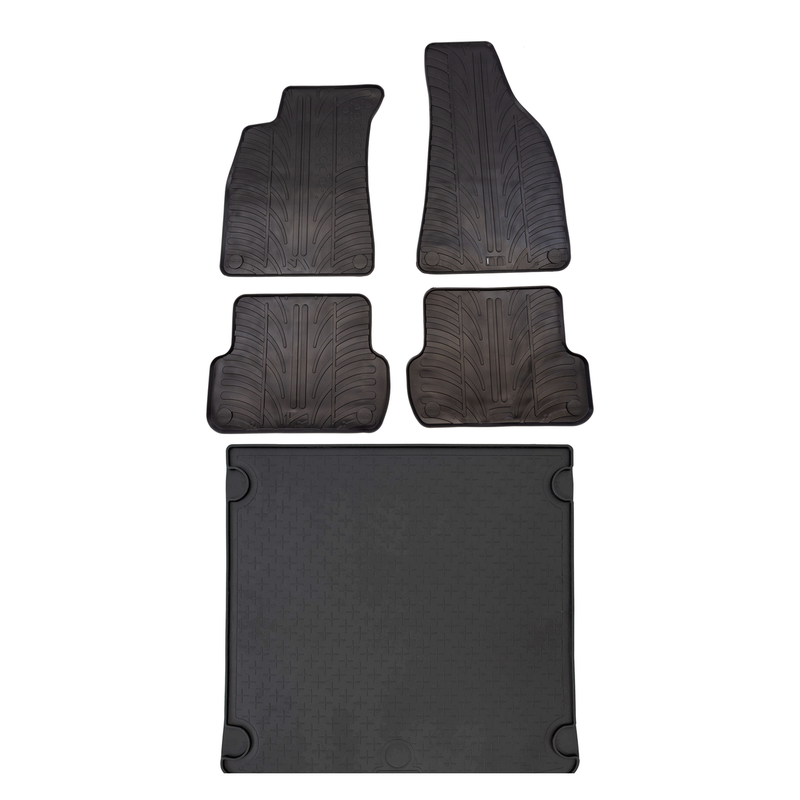 Kit vasca baule e tappetini per auto in gomma per Audi A4 (2001-2008)