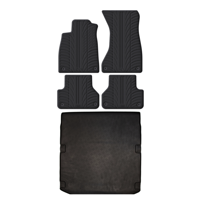 Kit vasca baule e tappetini per auto in gomma per Audi A4 (2016-2025)