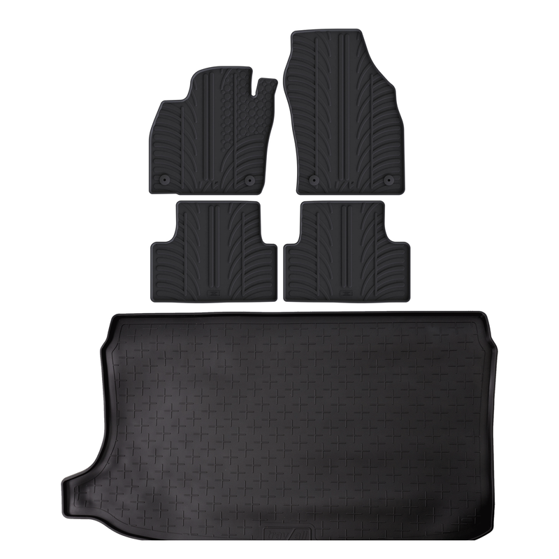 Kit vasca baule e tappetini per auto in gomma per VW T-Cross (2019-)