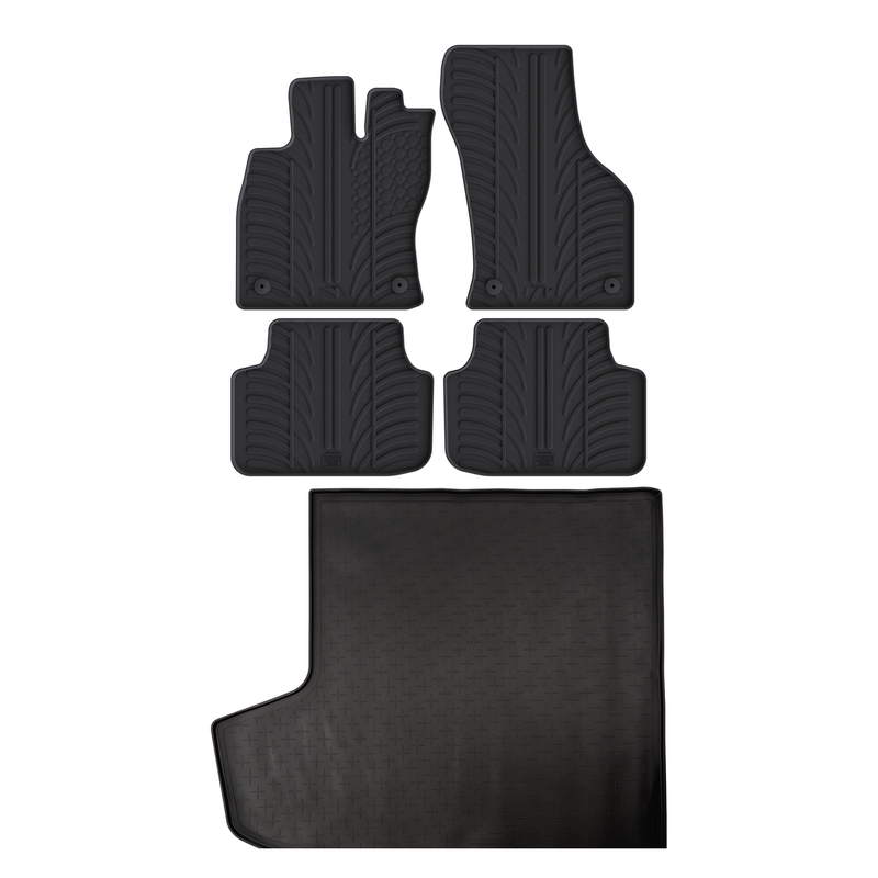 Kit vasca baule e tappetini per auto in gomma per Skoda Octavia (2013-2020)
