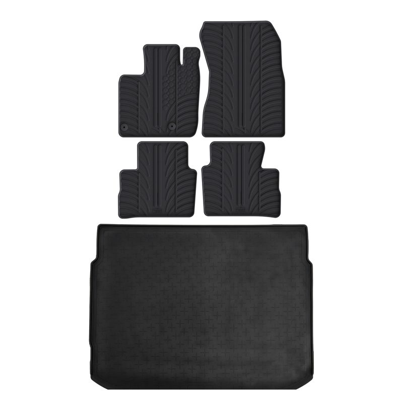Kit vasca baule e tappetini per auto in gomma per Nissan Qashqai (2021-)