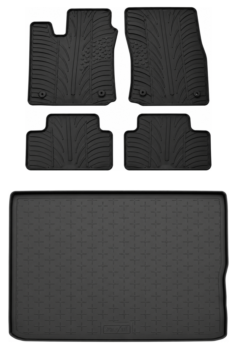 Kit vasca baule e tappetini per auto in gomma per Vauxhall Meriva (2010-2017)