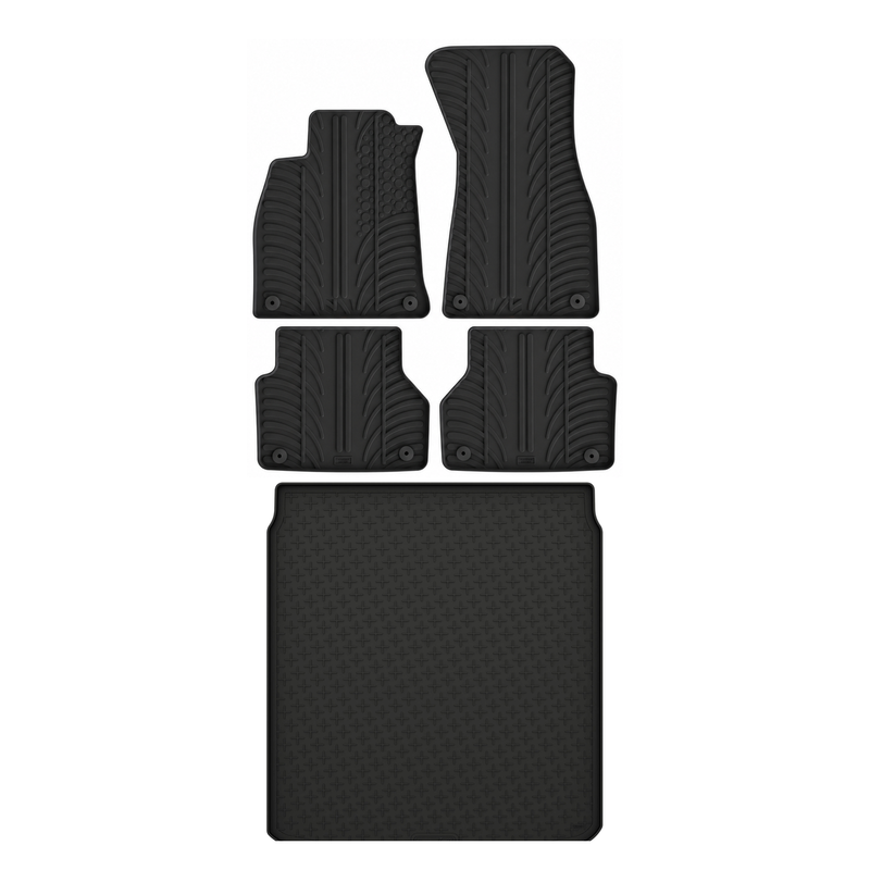 Kit vasca baule e tappetini per auto in gomma per Audi A6 (2018-2025)